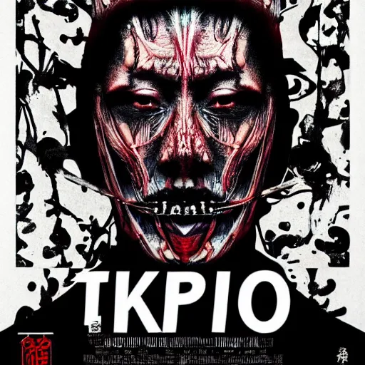 Image similar to ultra - photorealistic, new horror movie poster from takeshi miike, intricate details, sharp focus, perfect baroque like real project, symmetrical, perfect face and anatomy ultra - details, 4 k, uhd.