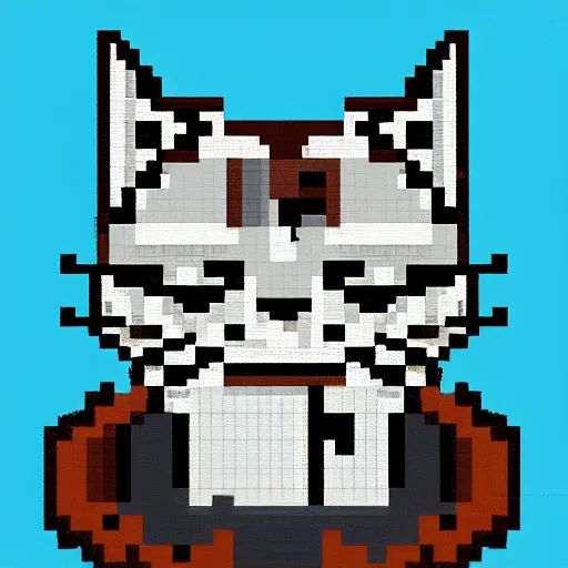 Image similar to cat, pixel art