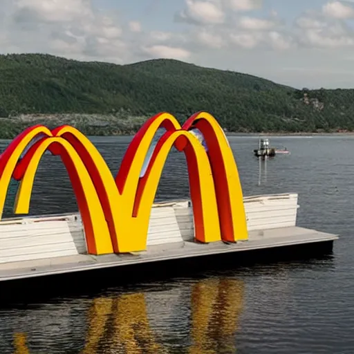 Image similar to mcdonalds on a boat