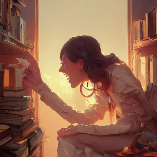 Prompt: Highly detailed portrait of a teacher freaking out at students, Stephen Bliss, unreal engine, fantasy art by Greg Rutkowski, Loish, Rhads, ferdinand knab, Makoto Shinkai and Lois van baarle, ilya kuvshinov, rossdraws, Tom Bagshaw, alphonse mucha, global illumination, radiant light, detailed and intricate environment