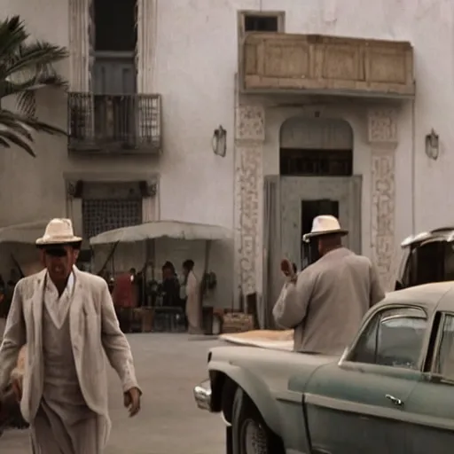 Image similar to Live Action Still of Jerma985 in Casablanca (film), real life, hyperrealistic, ultra realistic, realistic, highly detailed, epic, HD quality, 8k resolution, body and headshot, film still