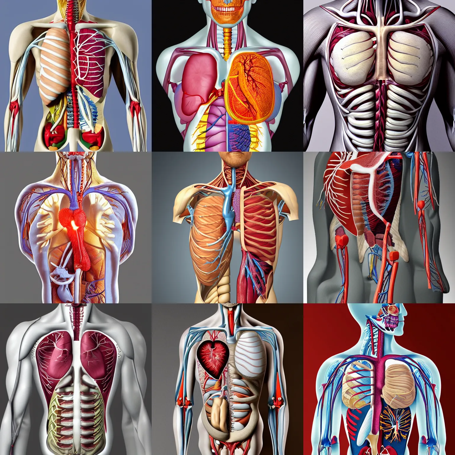 Prompt: medical anatomical model showing that the light of our savior jesus christ lives in man's heart