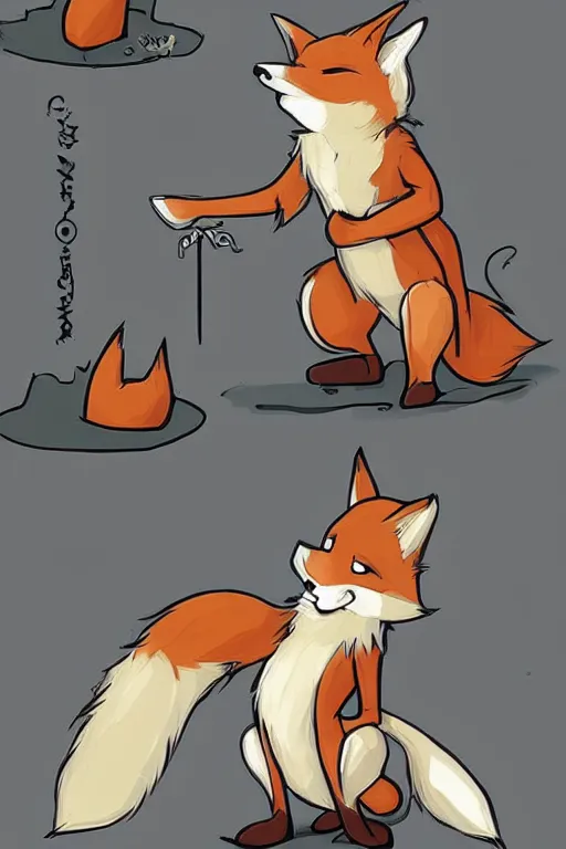 Image similar to a cute medieval anthropomorphic fox with a fluffy tail, comic art, trending on furaffinity, cartoon, kawaii, backlighting, furry art!!!, cool shading, concept art