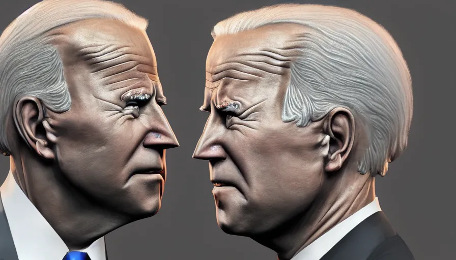 Prompt: Hand painted bust of Joe Biden, hyperdetailed, artstation, cgsociety, 8k