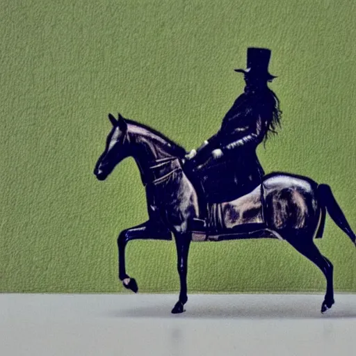 Prompt: udo lindenberg riding a horse, highly detailed
