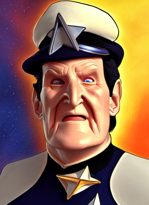 Prompt: cute star trek officer tommy cooper, natural lighting, path traced, highly detailed, high quality, digital painting, by don bluth and ross tran and studio ghibli and alphonse mucha, artgerm