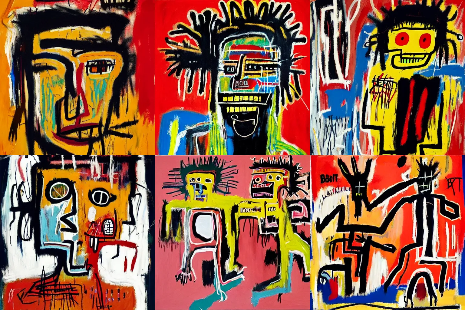 Image similar to highly detailed paintings by Jean-Michel Basquiat