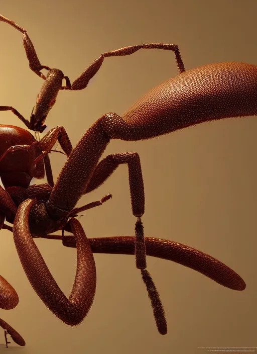 Prompt: giant ant with trunk, concept art, beautifully backlit, highly intricate, detailed painting, aesthetic octane render, 8 k hd resolution