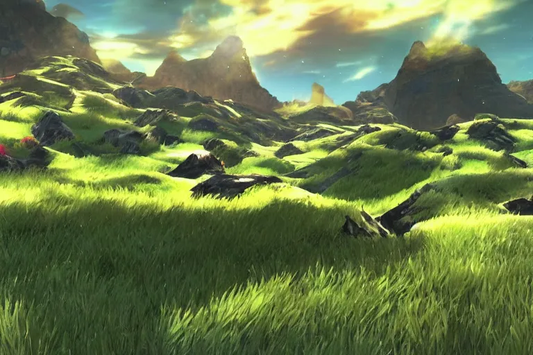 Image similar to Beautiful landscapes that will be in the next Xenoblade game.