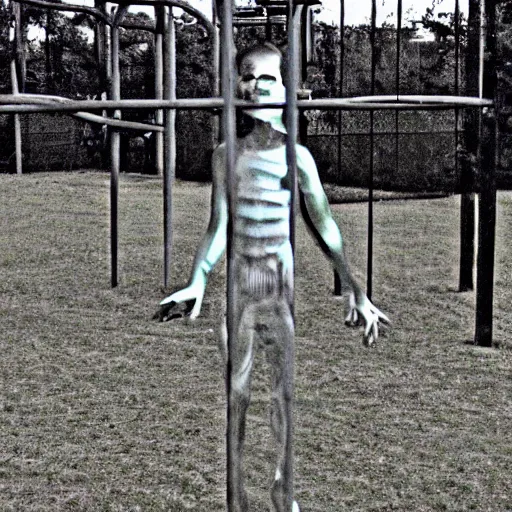 Image similar to scary figure by the playground grainy photo