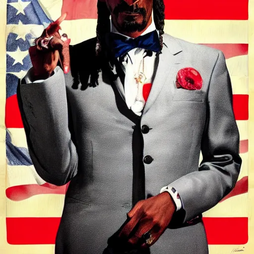 Prompt: Snoop Dogg as President of the United states by gil Elvgren and Ilya kuvshinov