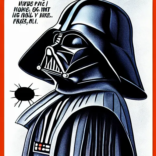 Prompt: darth vader by neil gaiman