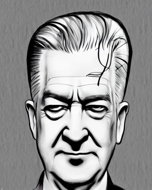 Image similar to a portrait of david lynch, anime drawin style, ghibly, trending on artstation,