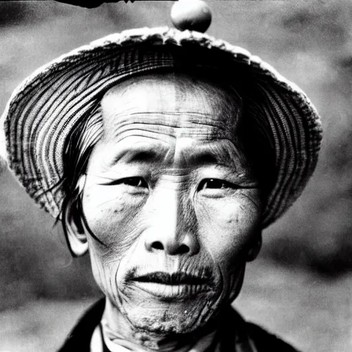 Prompt: ultra realistic vintage photo portrait of a tibetan man, by Annie Leibovitz, a deep bloody hole on the middle of his forehead