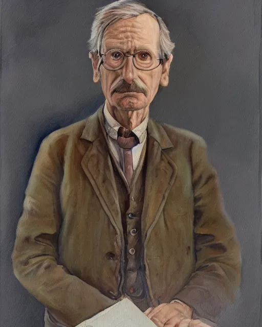 Prompt: a oil / watercolor painting full body character portrait of a railroad astronomer in the style of moebius in the style of leonard boyarsky trending on artstation deviantart pinterest detailed realistic hd 8 k high resolution