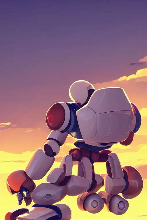 Image similar to metabots medabots medarotto medarot robot minimalist comics, behance hd by jesper ejsing, by rhads, makoto shinkai and lois van baarle, ilya kuvshinov, rossdraws global illumination ray tracing hdr radiating a glowing aura