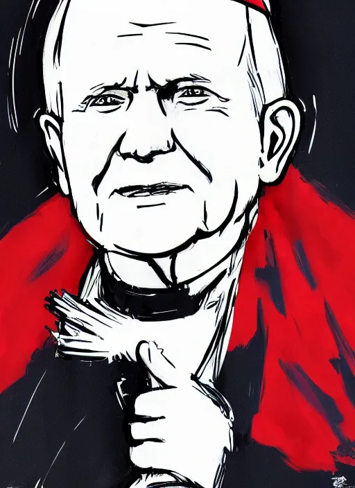 Prompt: john paul II in persona 5, art