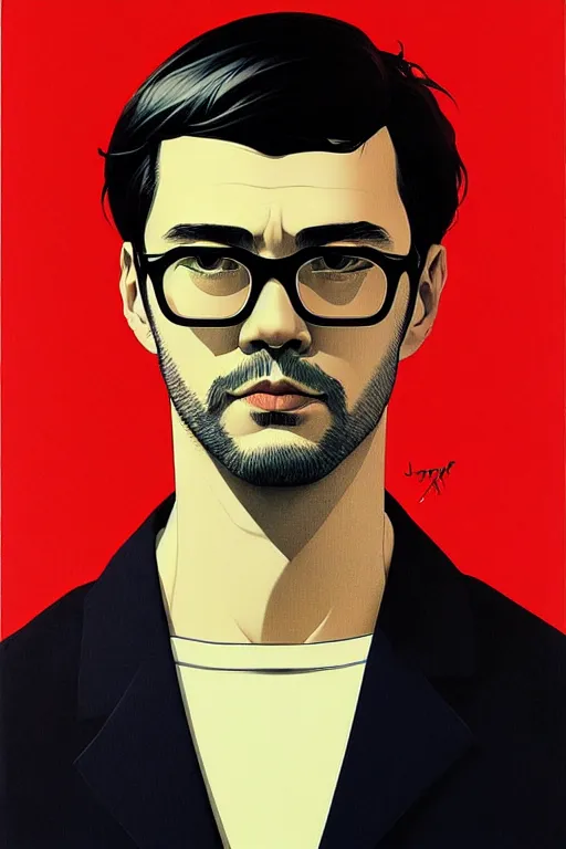 Image similar to portrait of a handsome man by james jean by ilya kuvshinov kintsugi