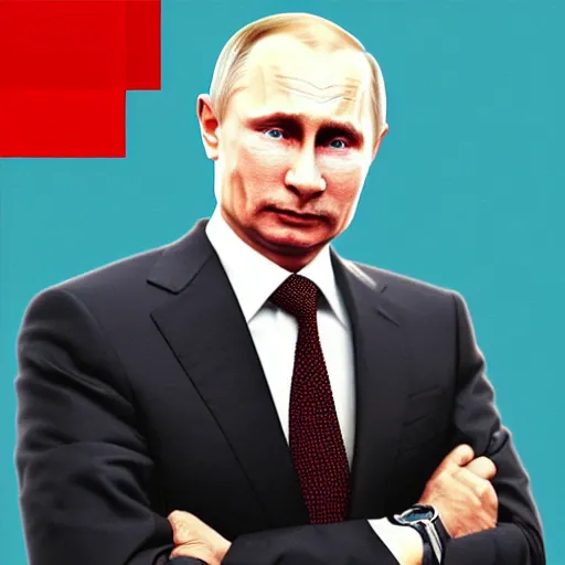 Prompt: vladimir putin in minecraft