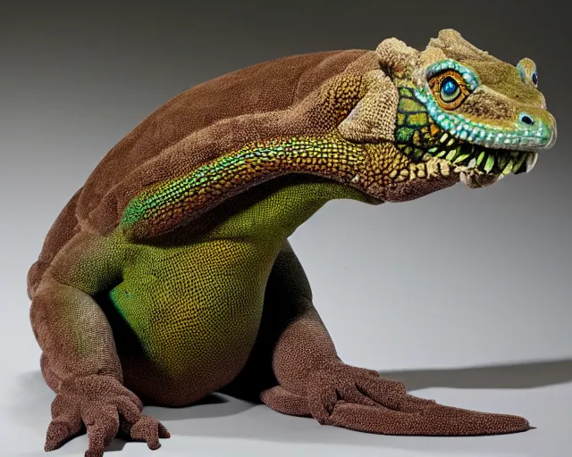 Image similar to plush langford's basilisk, art by national geographic, nature show