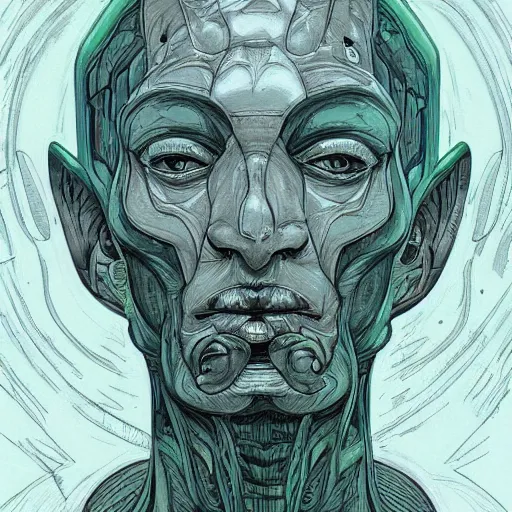 Prompt: Alien portrait by James Jean and Zack Snyder