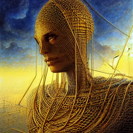 Image similar to master of harpoons, atmospheric lighting, painted, intricate, golden and blue hour, ultra detailed by peter gric, giger, enki bilal