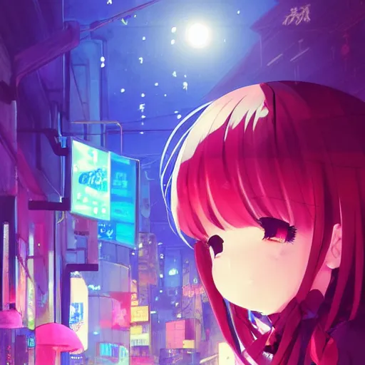 Image similar to a cute anime girl sleeping!!! in a neon lit street, wlop, ilya kuvshinov, artgerm, krenz cushart, greg rutkowski, hiroaki samura, range murata, james jean, katsuhiro otomo, erik jones, serov, surikov, vasnetsov, repin, kramskoi 4 k