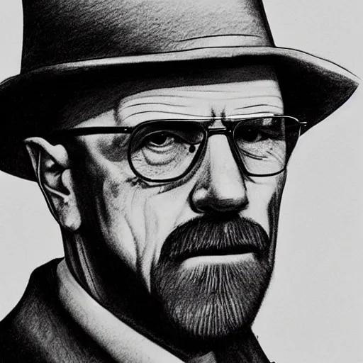 Prompt: police sketch of Heisenberg