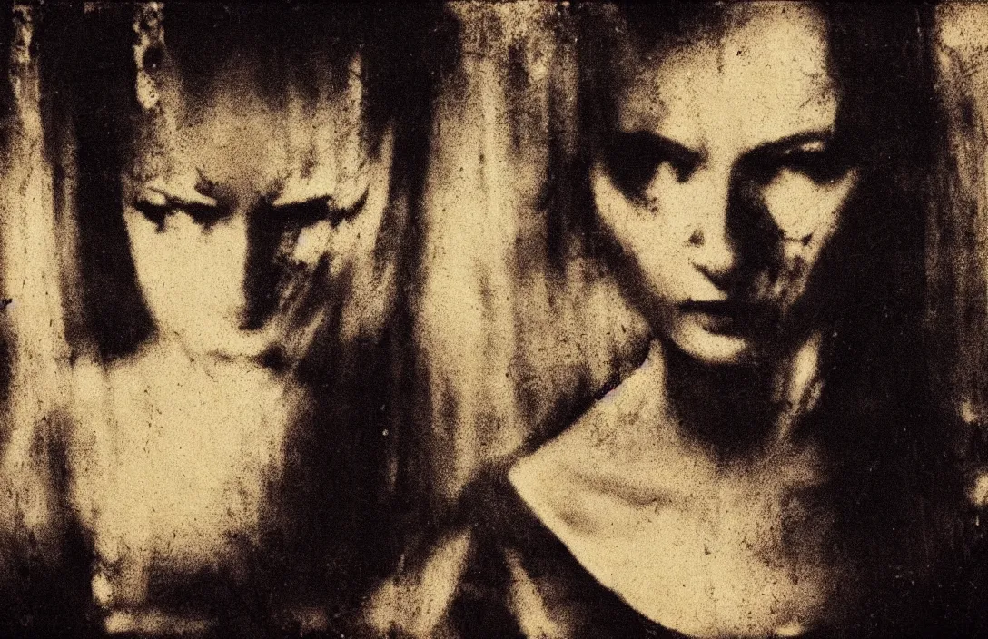 Image similar to the brush strokes merge imperceptibly intact flawless ambrotype from 4 k criterion collection remastered cinematography gory horror film, ominous lighting, evil theme wow photo realistic postprocessing vestiges of the world queen of the night sinister knights jan van der heyden