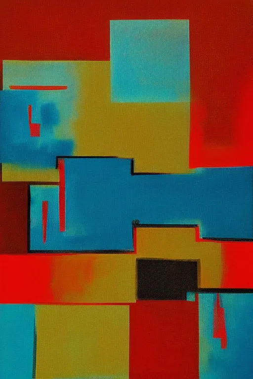 Prompt: mid century modern art retro abstract on canvas by darla mckenna