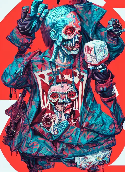 Image similar to zombie full body hiphop streetwear drip, tristan eaton, victo ngai, artgerm, rhads, ross draws