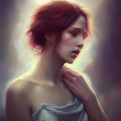 Image similar to love is patient love is kind, photorealistic oil painting by charlie bowater and mark blooms, wlop ; trending on artstation