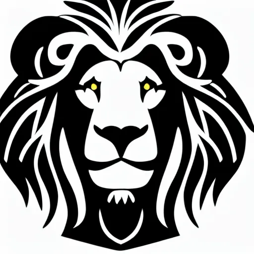 Prompt: a vector drawing in black and white of a proud lion in a suit and a lilly on its lapel