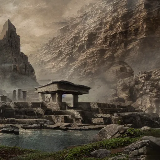 Prompt: ancient lost civilization, matte painting