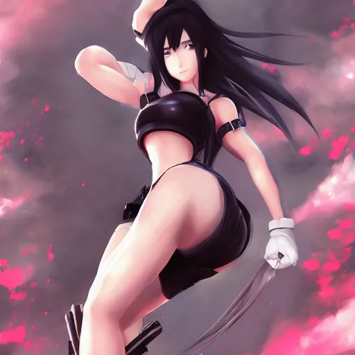 Image similar to beautiful anime art of tifa lockhart by WLOP, rossdraws, Logan Cure, Mingchen Shen, BangkuART, sakimichan, yan gisuka, JeonSeok Lee, zeronis, Chengwei Pan on artstation