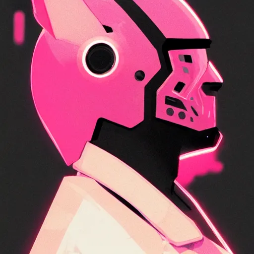 Prompt: profile portrait, helmet tiger cyberpunk made of pink lava and fire design by greg rutkowski detailed, character design sketch, high detail, sharp focus, sketch line art for character design