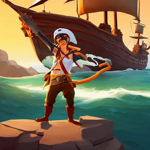 Image similar to painting jack the pirate on sea of thieves game avatar hero smooth face median photoshop filter cutout vector behance hd by jesper ejsing, by rhads, makoto shinkai and lois van baarle, ilya kuvshinov, rossdraws, illustration, art by ilya kuvshinov and gustav klimt