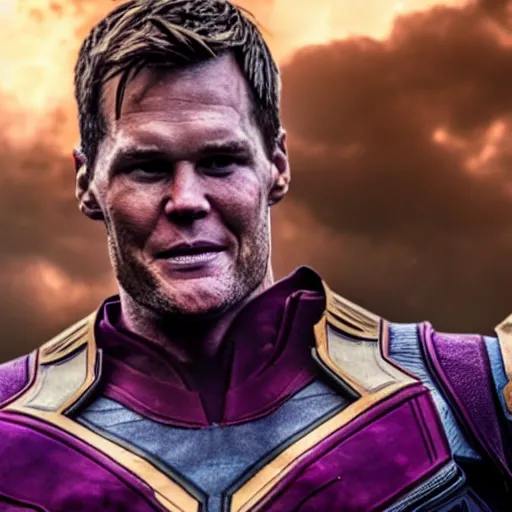 tom brady as thanos, still from avengers endgame | Stable Diffusion ...