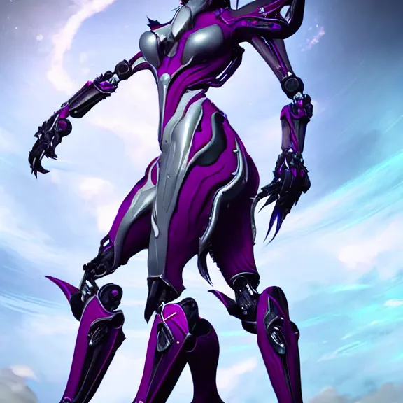 Prompt: highly detailed giantess shot exquisite warframe fanart, looking up at a giant 500 foot tall beautiful stunning saryn prime female warframe, as a stunning anthropomorphic robot female dragon, looming over you, dancing elegantly over you, your view upward between the legs, white sleek armor with glowing fuchsia accents, proportionally accurate, anatomically correct, sharp robot dragon paws, two arms, two legs, camera close to the legs and feet, giantess shot, upward shot, ground view shot, leg and thigh shot, epic low shot, high quality, captura, realistic, professional digital art, high end digital art, furry art, macro art, giantess art, anthro art, DeviantArt, artstation, Furaffinity, 3D realism, 8k HD octane render, epic lighting, depth of field