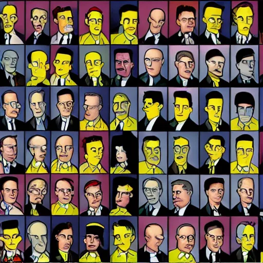 Image similar to howard phillips lovecraft in the form of the simpsons characters