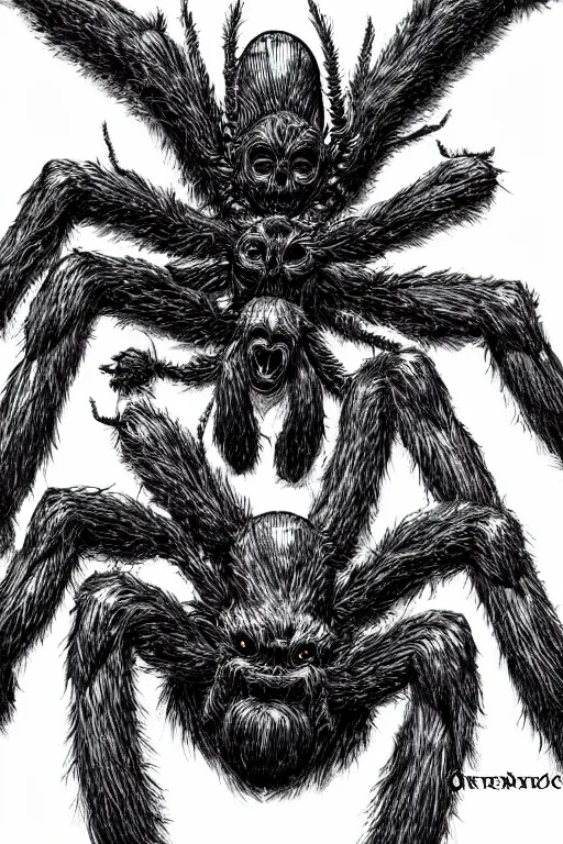 Image similar to spider humanoid figure monster, symmetrical, highly detailed, digital art, sharp focus, trending on art station, kentaro miura manga art style