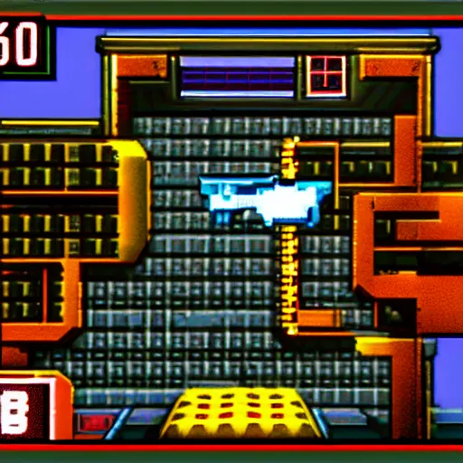 Prompt: retro shooter screenshot