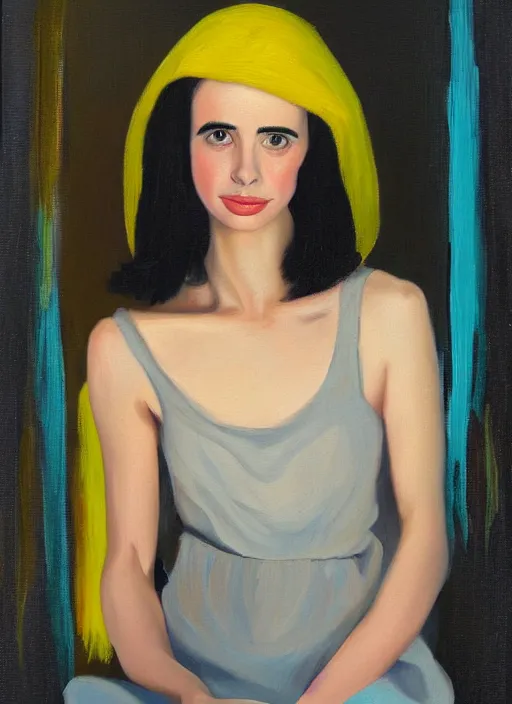 Image similar to oil painting by agnes lawrence pelton, portrait of emma roberts krysten ritter,