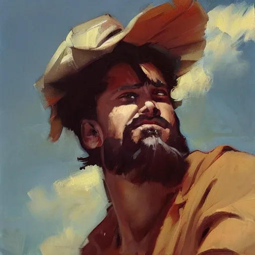 Prompt: Greg Manchess portrait painting of a giant, medium shot, low angle, asymmetrical, profile picture, Organic Painting, sunny day, Matte Painting, bold shapes, hard edges, street art, trending on artstation, by Huang Guangjian and Gil Elvgren and Sachin Teng