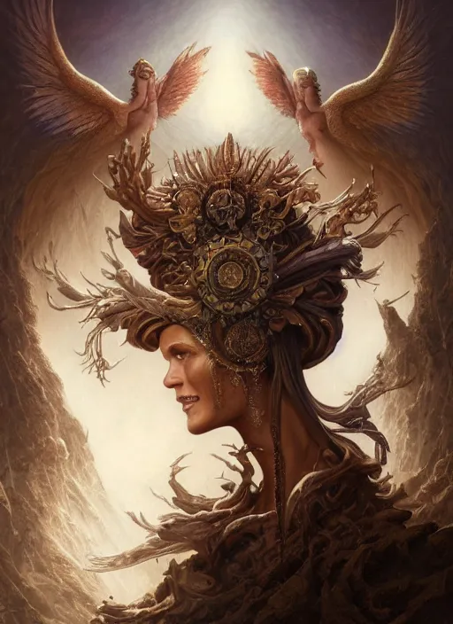 Image similar to god's envisionment, shamanic poste, elegant, highly detailed, centered, digital painting, artstation, concept art, smooth, sharp focus, illustration, artgerm, tomasz alen kopera, peter mohrbacher, donato giancola, joseph christian leyendecker, wlop, frank frazetta