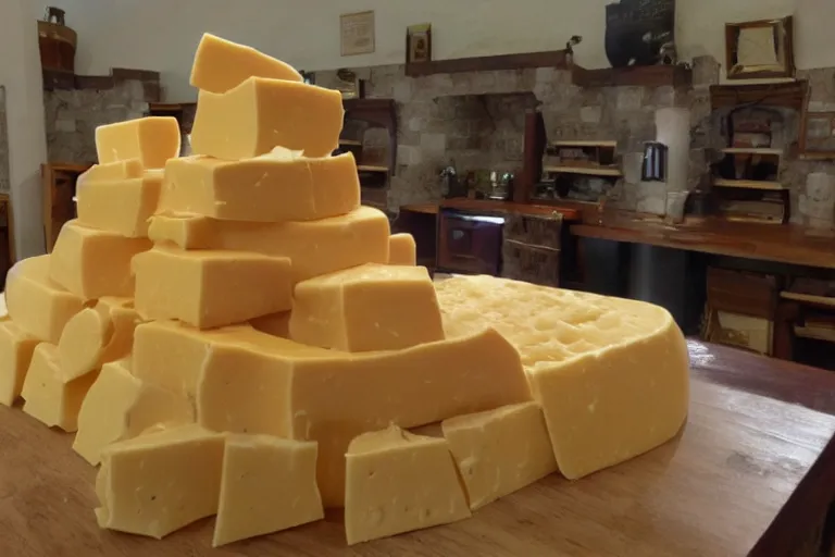 Image similar to Castle made of cheese