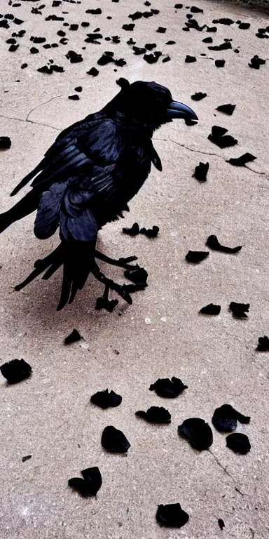 Image similar to black rose petals that look like a crow