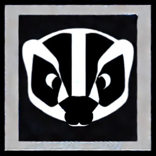 Prompt: minimal geometric ferret logo by karl gerstner, monochrome, symmetrical