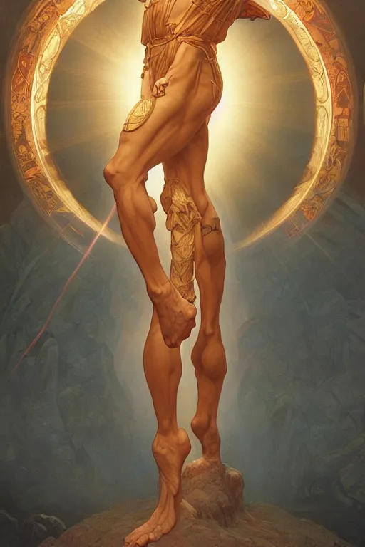 Image similar to anthropomorphic Sun-God, movie poster, cinematic lighting, intricate, rugged, ormal hands, normal legs, highly detailed, digital painting, artstation, smooth, sharp focus, illustration, art by artgerm and greg rutkowski and alphonse mucha and Wayne Barlowe and william-adolphe bouguereau