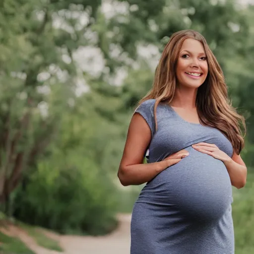 Image similar to zesty woman smiling big while pregnant